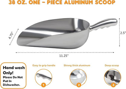 Cast Aluminum Utility Scoop - 38 oz. - Round Bottom - Image 2