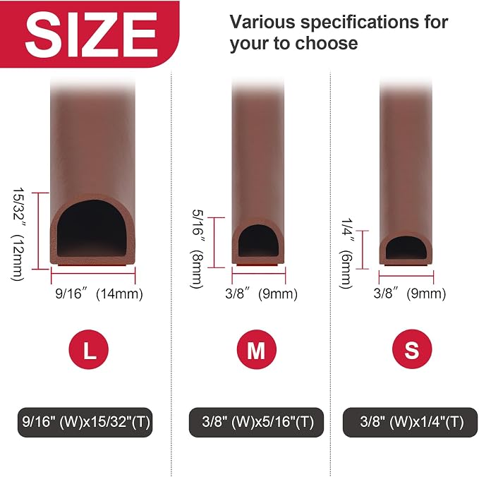 【New Upgrade】 Silicone Door Weather Stripping Door Seal Strip, 19.7 Feet - Image 2