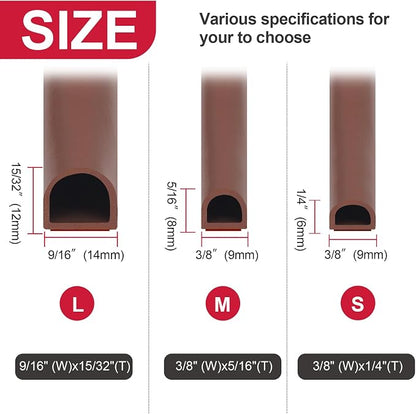 【New Upgrade】 Silicone Door Weather Stripping Door Seal Strip, 19.7 Feet - Image 2