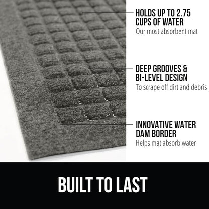 GORILLA GRIP Front Door Mat, Indoor Outdoor Ultra Absorbent HydroAbsorb Doormat - Image 2