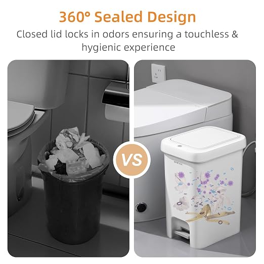 MOPALL Slim Bathroom Trash Can - Image 4