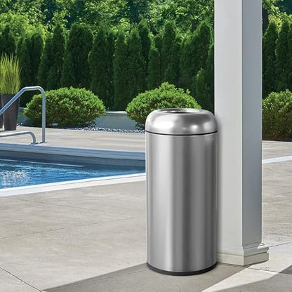 BEAMNOVA 16.5 Gallon Trash Can Black Open Top Large Outdoor Indoor Commercial - Image 8