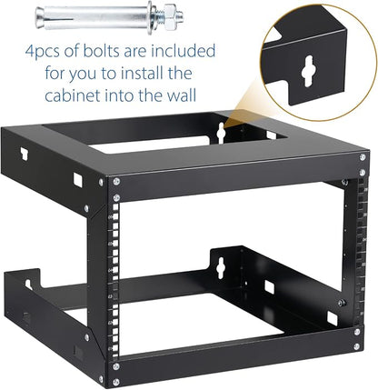 6U Wall Mount Rack Open Frame 19 Inch Server Equipment Network Cabinet 18 - Image 5