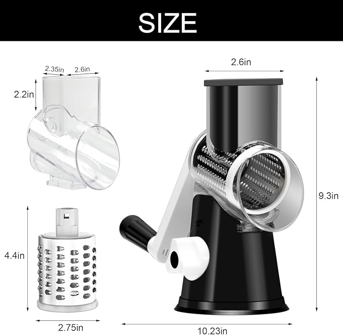 Cambom Rotary Cheese Grater Hand Crank Cheese Shredder - Image 5
