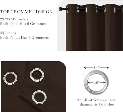 PONY DANCE Blackout Small Curtains 36 inch 2 Panels Set, Room Darkening Short - Image 5