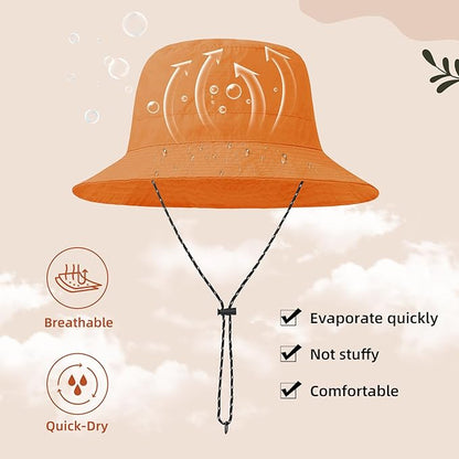Durio Waterproof Bucket Hats for Woman UPF 50+ Sun Hat UV Protection Packable Rain Hats for Women Lightweight Hiking Hat