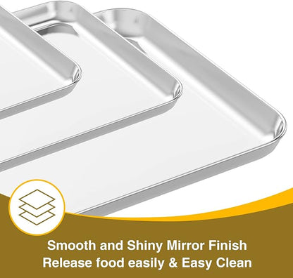 Wildone Baking Sheet with Rack Set, Stainless Steel Baking Pan Cookie Sheet - Image 2