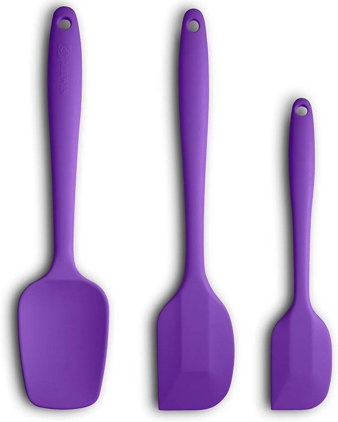 Silicone Spatula 3‑Piece Set Heat Resistant 600°F Non‑Stick Rubber Spatulas by ALLWIN-HOUSEWARE