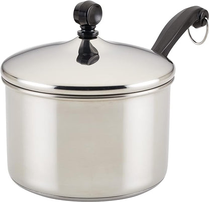 Farberware Classic Stainless Steel 2-Quart Mirror Satin Covered Saucepan by Farberware