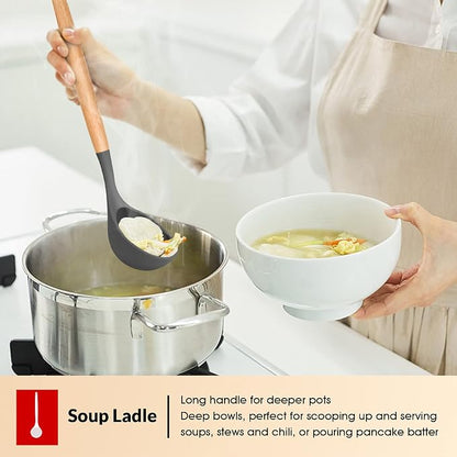 E-far Cooking Utensils Set of 6, Silicone Kitchen Utensils - Image 5