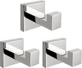 NearMoon Bath Towel Hooks -SUS304 Stainless Steel Square Clothes Robe Hooks Hanger, Heavy Duty Coat Hooks for Bathroom Livingroom Hotel Kitchen Garage, Wall Mounted - 3 Pack (Chrome Finish)
