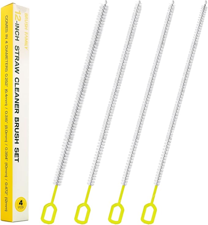 Straw Clean Brush Extra Long 12 Inch Straw Tube Brushes by BRUSHFAMILY