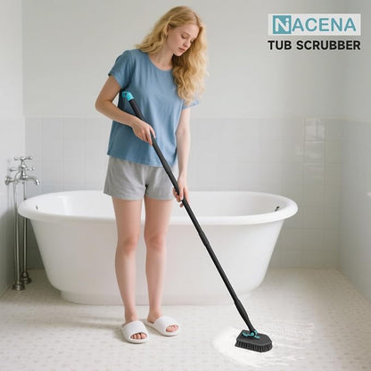 nacena Shower Scrubber with Long Handle, 4 in 1 Tile Tub Scrubber Brush with 3 - Image 7