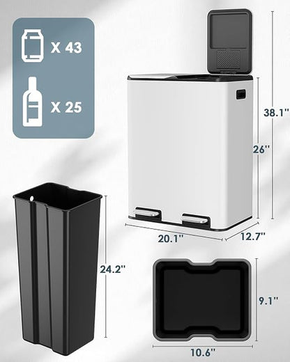Arlopu 16Gal Dual Trash Can w/2 Built-in Box - Image 2