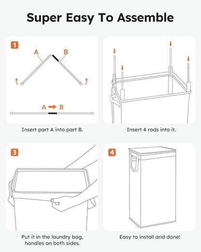 SOLEDI Slim Laundry Hamper with Lid, Narrow Laundry Basket with Removable Bags, Dirty Clothes Hamper with handle, Small Hamper perfect for Laundry room, Bathroom, Bedroom, Small spaces. 70L Beige