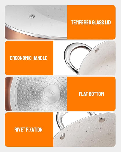 BEZIA Large 8 Quart Nonstick Cooking Pot - Image 3