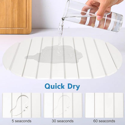 Stone Drying Mat for Kitchen Counter, Foldable 24"x16"Large Absorbent - Image 3