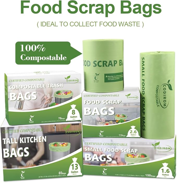 100% Compostable Trash Bags, 13 Gallon, 49.2 Liter, 0.91 Mils - Image 7