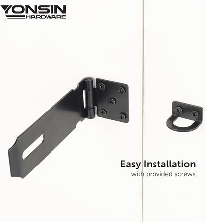 5" Door Padlock Safety Hasp Latch 2 Pcs, Door Hasp Clasp Lock Gate Shed Hasp - Image 3