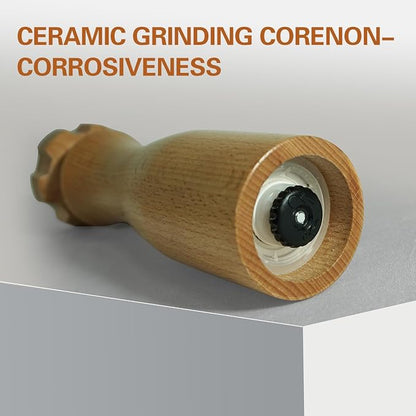 Wooden Salt And Pepper Grinder Set –【Gear-Shape Knob & Effortless Grinding】8 - Image 5