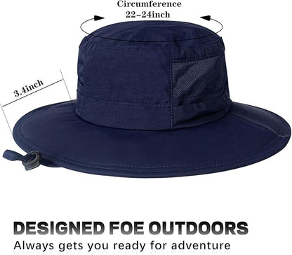 Sun Hat for Men/Women, UPF 50+ Fishing Hat,Waterproof Wide Brim Bucket Hat Foldable Boonie Hat for Hiking Garden Safari Beach