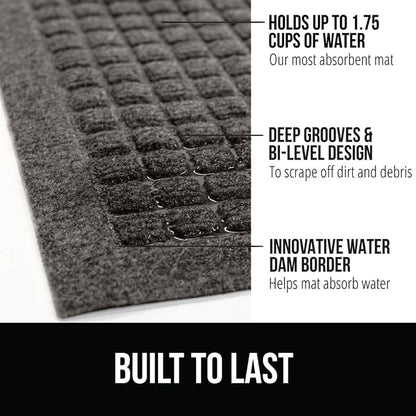 GORILLA GRIP Front Door Mat, Indoor Outdoor Ultra Absorbent HydroAbsorb Doormat - Image 3
