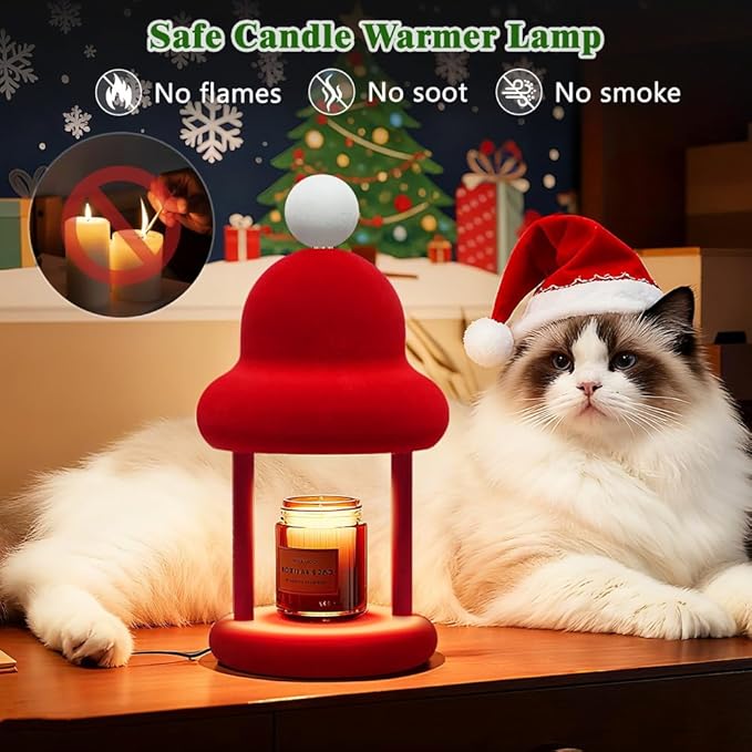 Fuzzy Candle Warmer Lamp with Timer, Dimmable Wax Warmer Lamp, Candle Melter Lamp for Jar Candles, Christmas Birthday Gifts for Mom Women