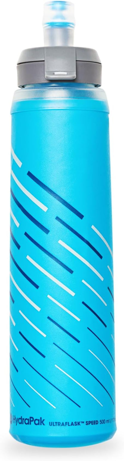 HydraPak UltraFlask Speed (500ml or 600ml) - Collapsible Soft Flask Water Bottle for Hydration Vests and Running Packs with Easy Open Cap