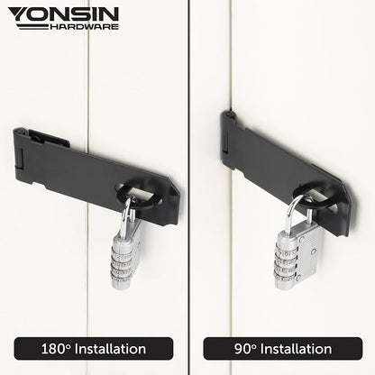 5" Door Padlock Safety Hasp Latch 2 Pcs, Door Hasp Clasp Lock Gate Shed Hasp - Image 4