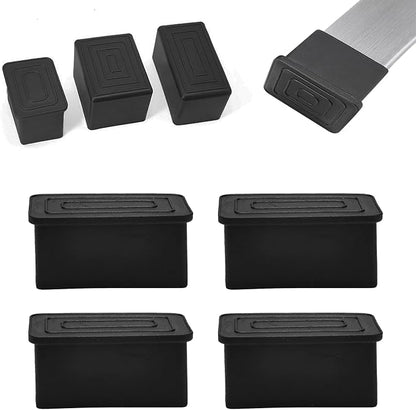 4 Pcs 1" x 1-1/2" Rectangular Rubber Chair Leg Caps, PVC Table Leg Covers by BOPOREAE