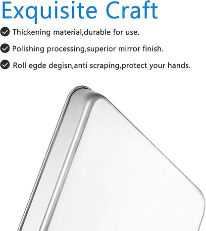 Baking Sheet Set of 2, Bastwe 18 inch Commercial Grade Stainless Steel Baking - Image 2