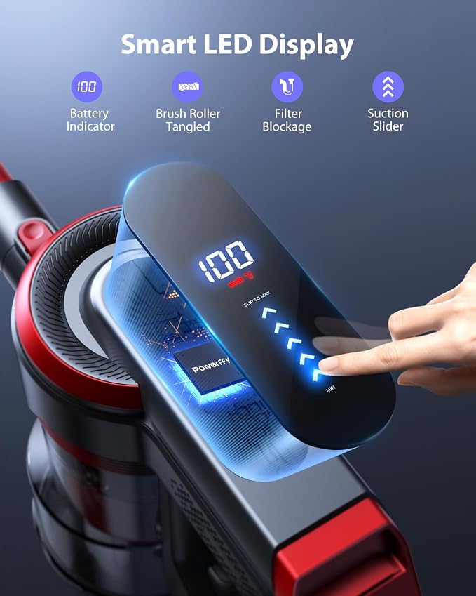 Cordless Vacuum Cleaner, 40kPa/450W Stick Cordless Vacuum Up to 55 Mins Runtime - Image 5