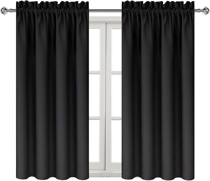 DWCN Black Blackout Curtains for Bedroom –Rod Pocket Thermal Insulated Room - Image 8