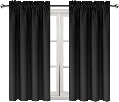 DWCN Black Blackout Curtains for Bedroom –Rod Pocket Thermal Insulated Room - Image 8