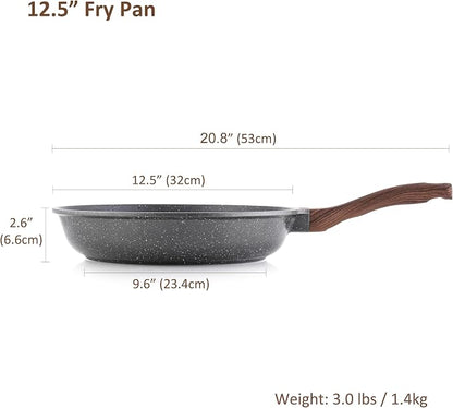 SENSARTE 12.5 Inch Nonstick Frying Pan Skillet, Swiss Granite Coating Omelette - Image 8