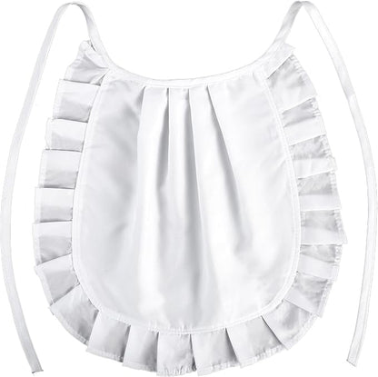 White Apron Cosplay, Waist Half Apron Puffy Tight Costume, Maid Aprons Kitchen by Unknown