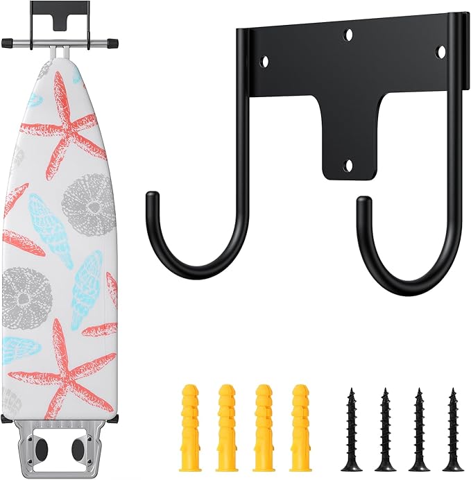 ORLESS Ironing Board Holder Wall Mount, Ironing Board Hanger, Ironing Board Holder, Iron Board Hook Wall Mount, for Laundry Rooms