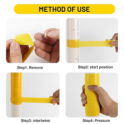 Self Fusing Silicone Tape 2 Rolls 1 in x 10' Yellow Waterproof Rescue Tape - Image 3
