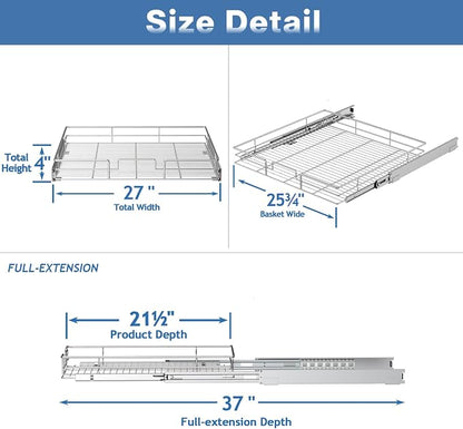 ROOMTEC Pull Out Cabinet Organizer, Heavy Duty Slide Out Kitchen Cabinet - Image 3