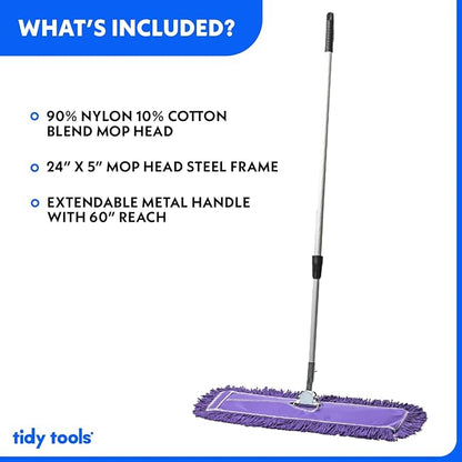 24 Inch Purple Commercial Dust Mop & Floor Sweeper - Image 4