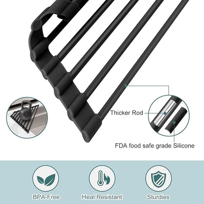 MERRYBOX Triangle Roll Up Dish Drying Rack Over The Sink, 2025 Anti-Rust Sink - Image 4