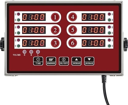 Kitchen Timers for Cooking – 6 Channel Commercial Kitchen Timer Restaurant by YOOYIST