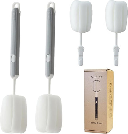 Bottle Brush Long Handle Cup Cleaner Brush Sponge Bottle Scrubber Detachable by Unknown