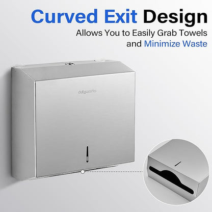 Commercial Paper Towel Dispenser Wall Mount, Stainless Steel C-Fold Multifold - Image 5