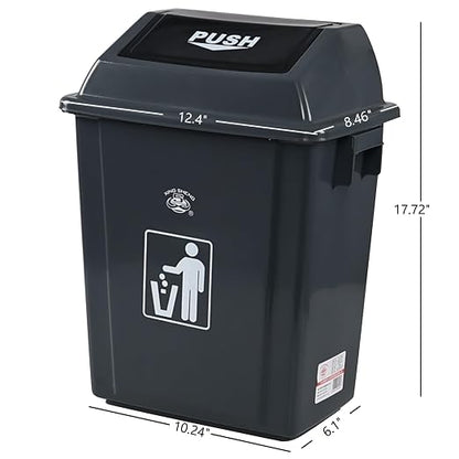 6 Gallon Plastic Swing Lid Garbage Can, Office Trash Can - Image 3