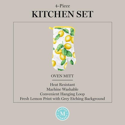 Martha Stewart Lots of Lemons Modern Kitchen Towel, Oven Mitt & Potholder Set - Image 7