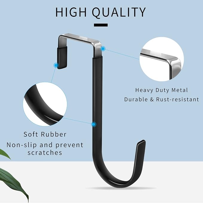 FYY Over the Door Hooks, 4 Pack Door Hangers Hooks - Image 3