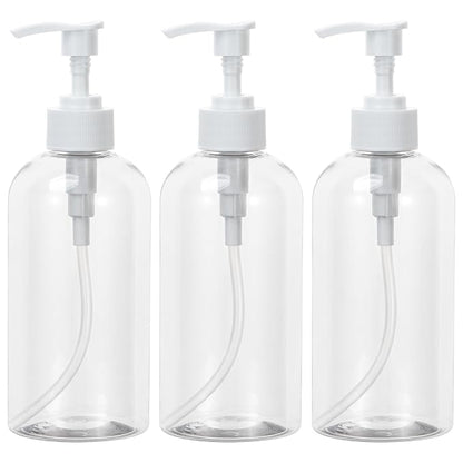 Yebeauty Plastic Pump Bottle, 3 Pack 13.5oz/400ml Stylish Shampoo Bottles by For+A+Better+Life