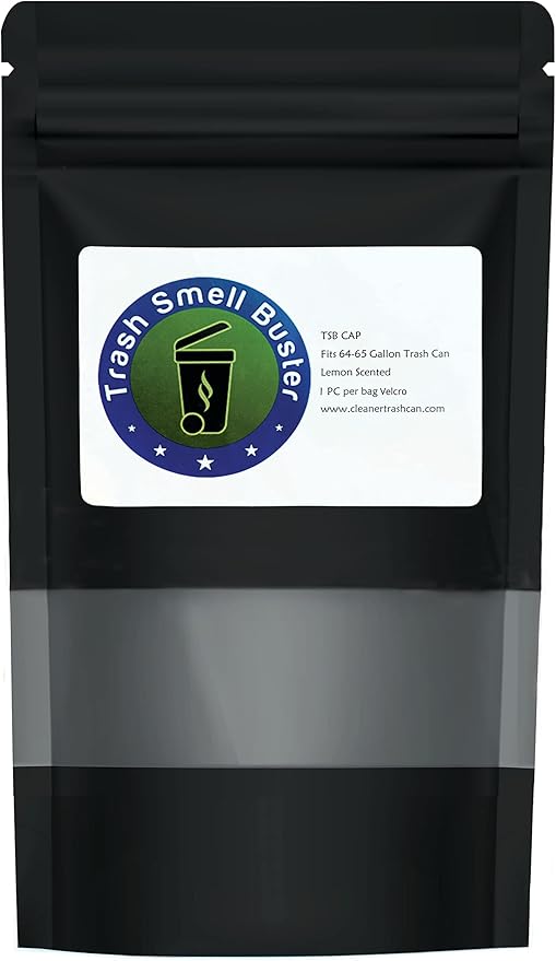 64 Gallon Trash Can Cover Odor Eliminating Bag with Elastic Band Lemon Scented Durable Chemical Free 1 Cover
