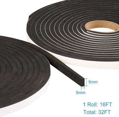 2 Rolls Foam Seal Tape for Door Window Insulation, Soundproof and Shockproof - Image 2
